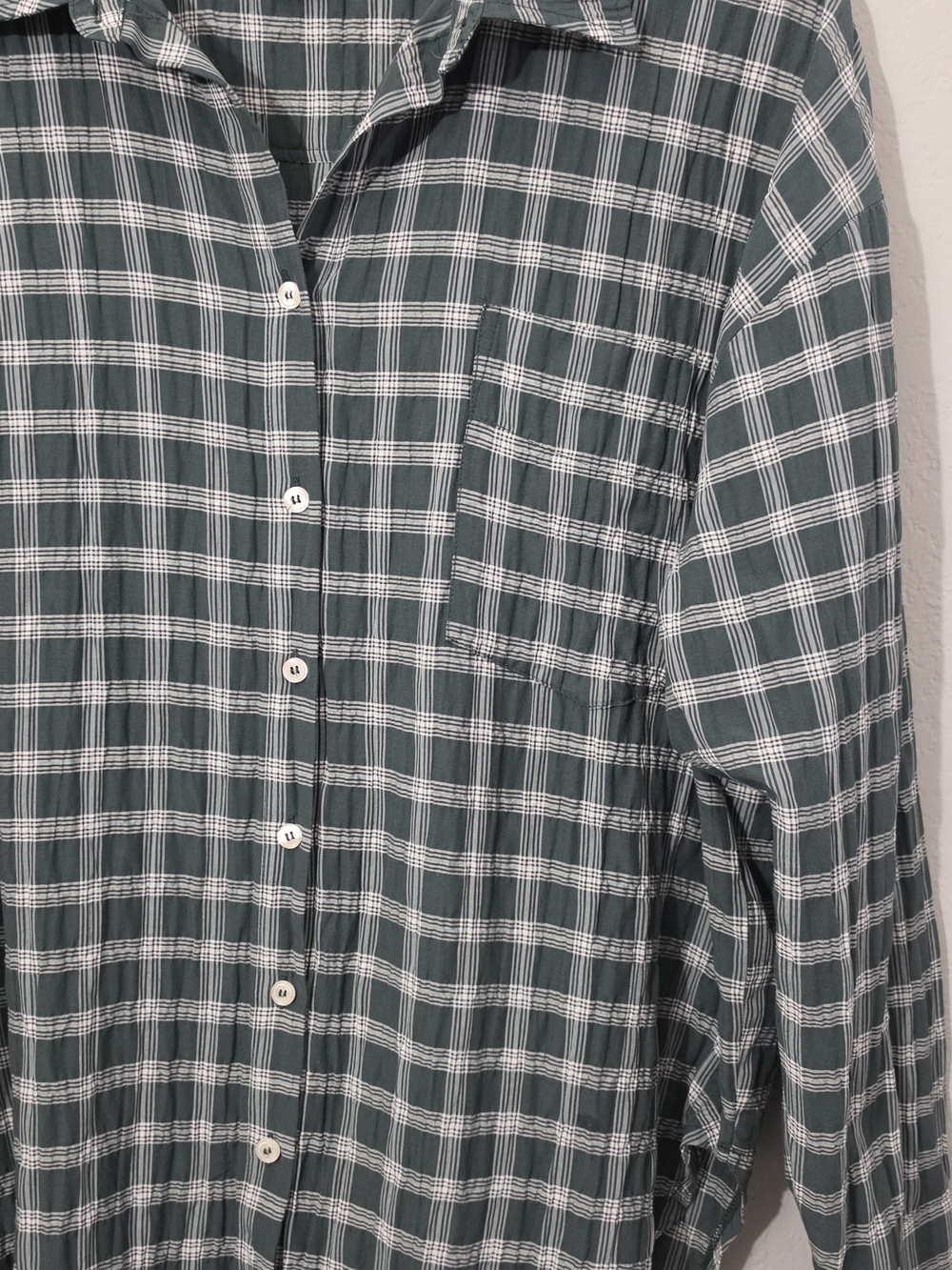 Anthropologie Maeve The Bennett Buttondown Shirt Plaid Edition Green Womens XL - Picture 8 of 13